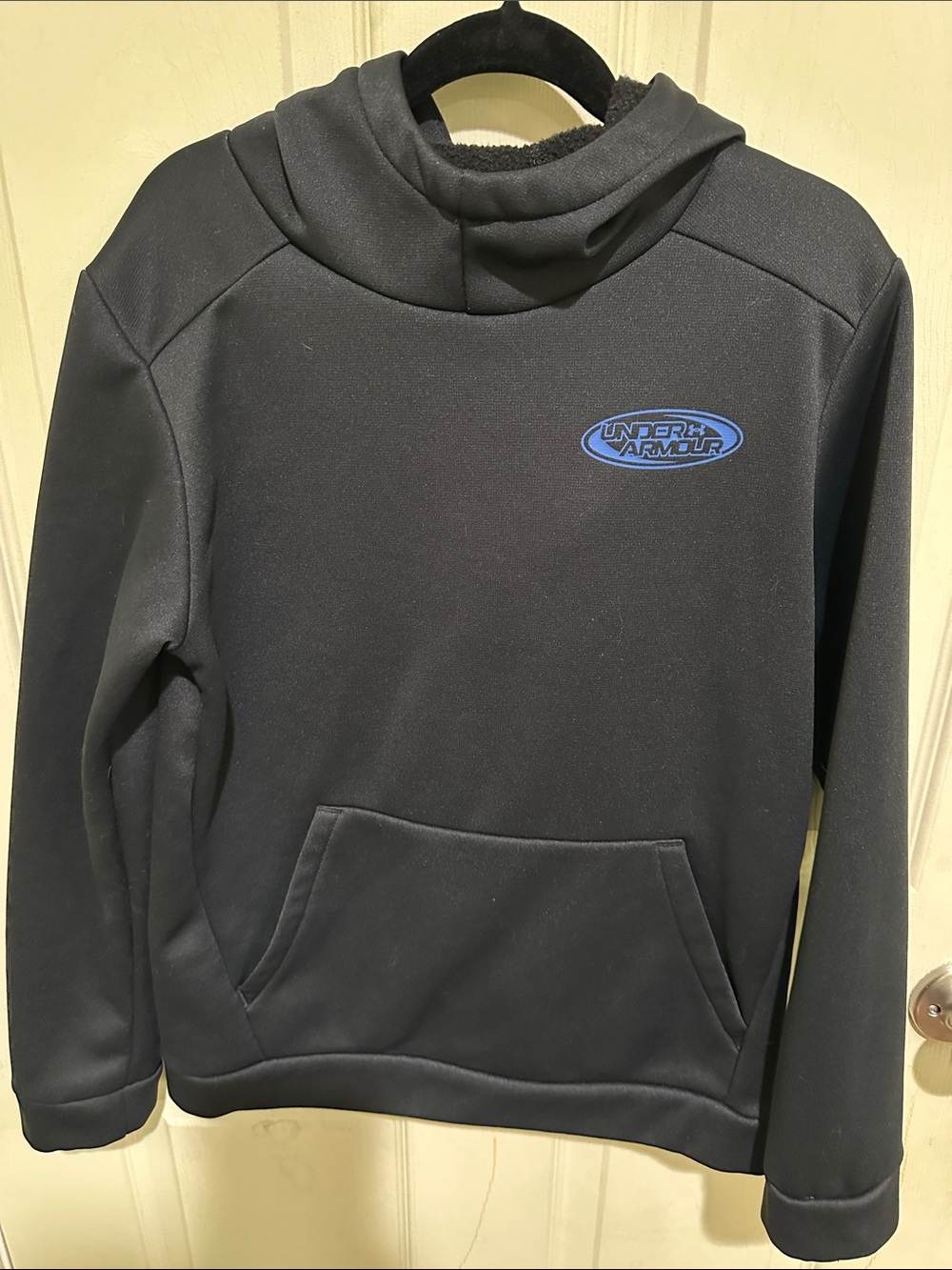 Under Armour Black Hoodie with Blue Logo - Kids Sweatshirt